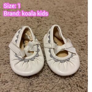 Size 1 white slide on shoes